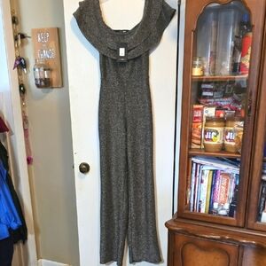 Fashion Nova Shimmering Silver Jumpsuit